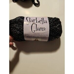 Starbella Glam GILDED Premier Yarns  Skein Discontinued Black Glitter Metallic